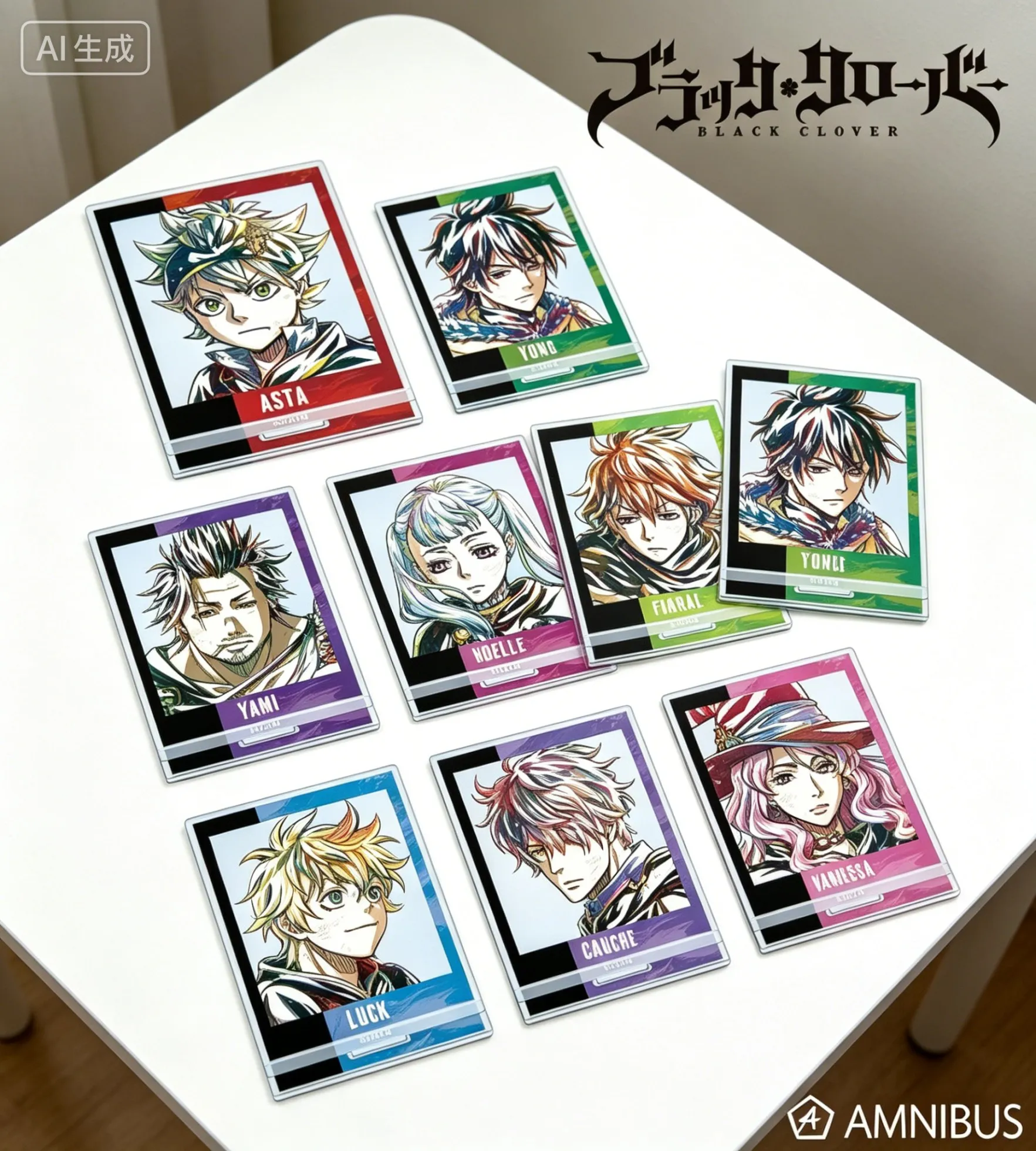 Anime Black Clover Asta Yuno rectangle Acrylic Figure Stand Model Plate Keychains Desktop Ornament Festivals Gifts