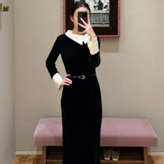 

Винтажное черное бархатное платье-боди в стиле Хебден с завязками, зимнее, для женщин, облегающее, для вечеринок