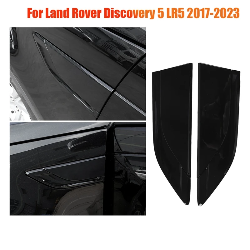 1Pair Car Styling Fender Side Air Vent Outlet Cover Trim Decorative Accessories For Land Rover Discovery 5 LR5 2017-2023 Glossy