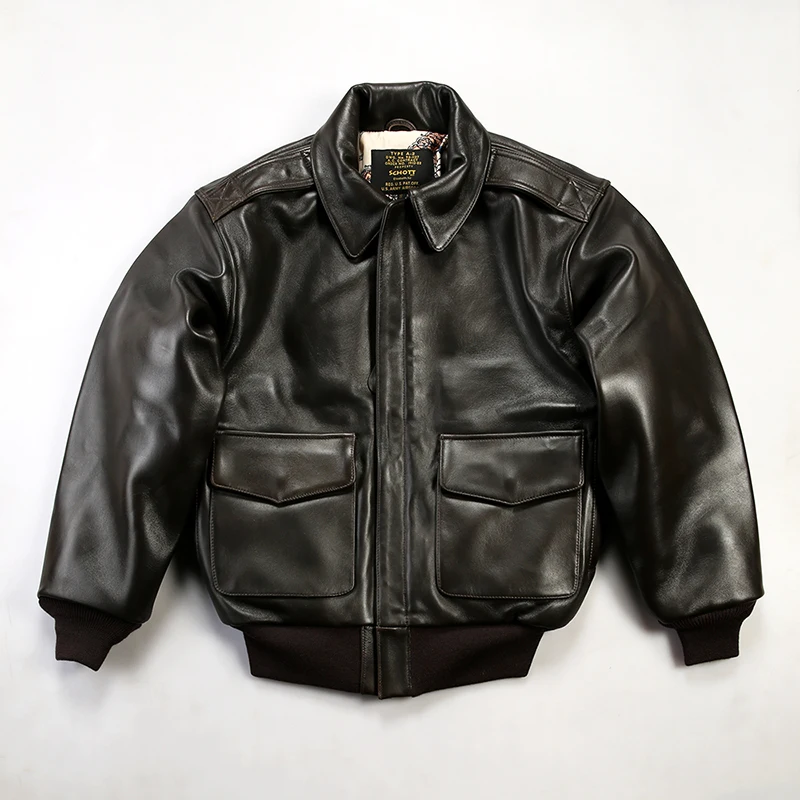 Autumn winter fat plus size number broad version A2 leather flight suit jacket men thickened New Zealand sheepskin leather coate