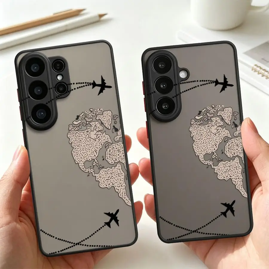 Dotted Air Routes Case for Samsung Galaxy S26 Note 20 Ultra 10+ S21 S23 FE S24 Plus S22 S20 FE S25 Ultra Funda Back Phone Cover
