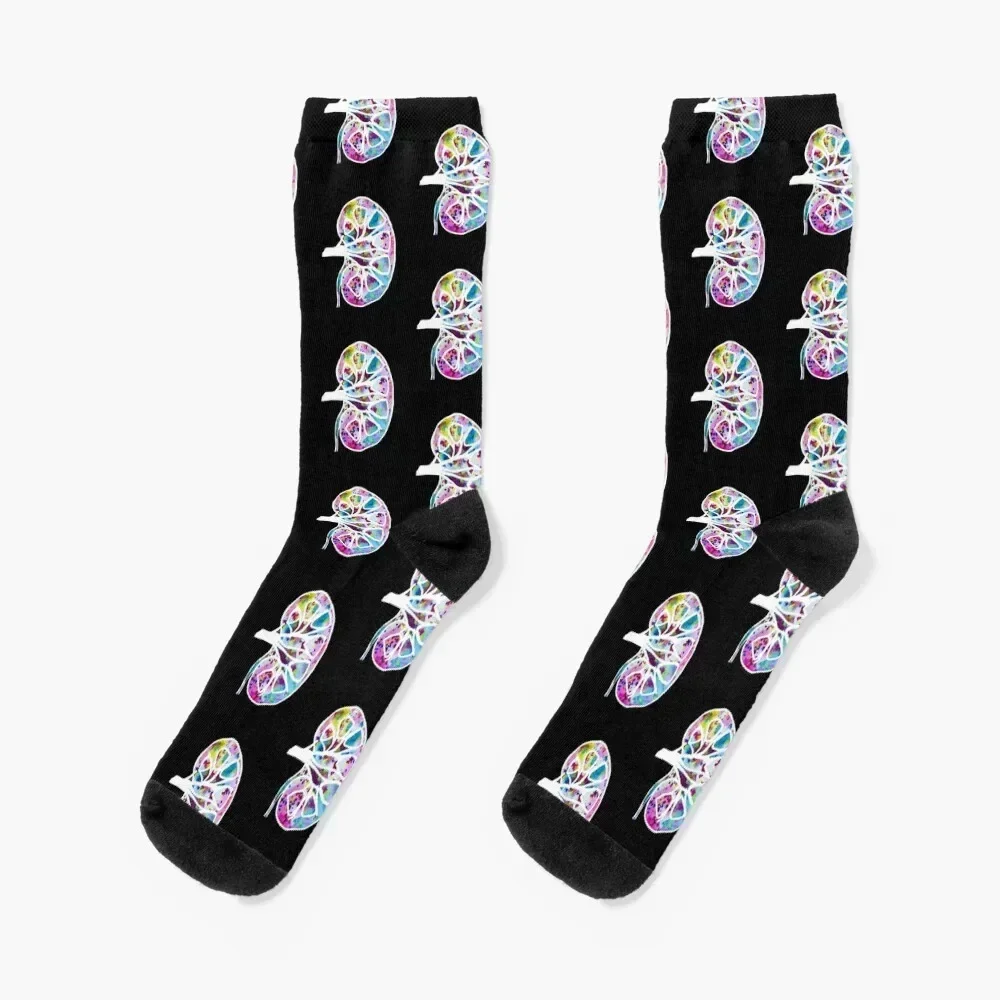 Acuarela Funfetti riñón (patrón oscuro) Calcetines medias deportivas medias móviles zapatos calcetines de colores Hombre Mujer