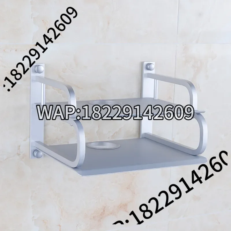 Aluminum Alloy Wifi Router Shelf Storage Box Wall Mounted Cable Power plus Wire Bracket Hanging Plug Organizer New