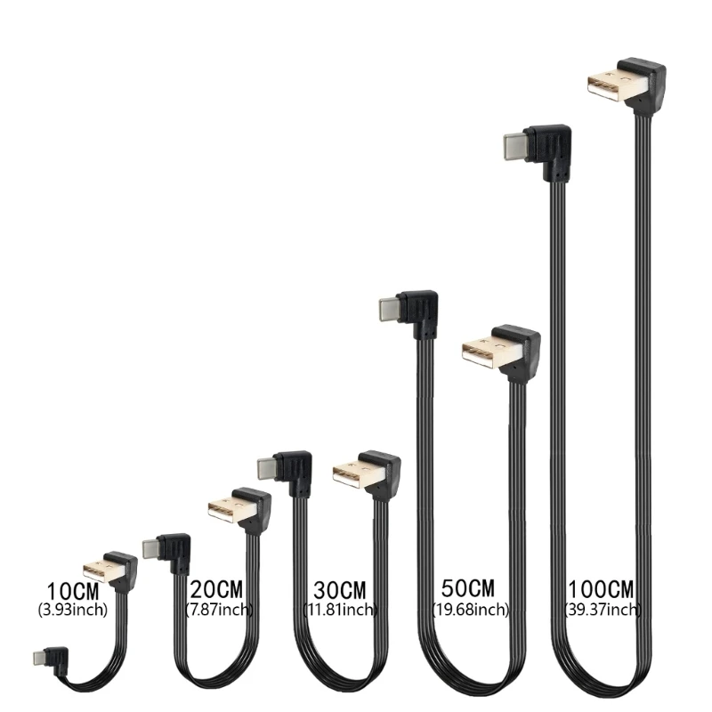 Cable alimentación 10-100 USB a Tipo C 10W Soporte cable carga rápida 480Mbps K1KF