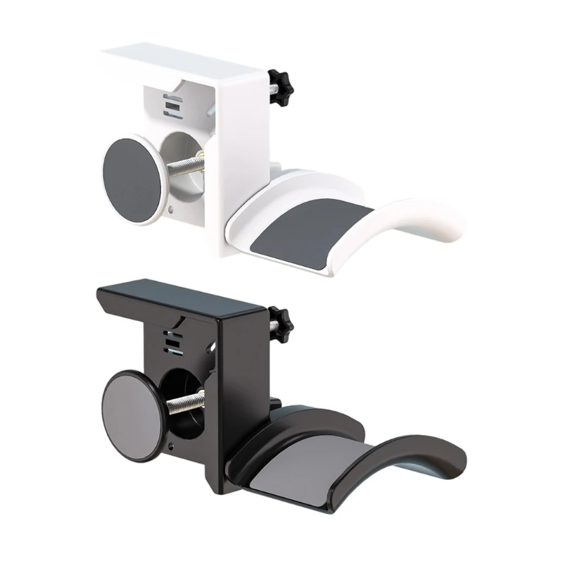 Headphone Holder Stand for Monitor Side with Firm Clamp and Grip Lining for Flat or Rounded Screens Home Office Desk E74A