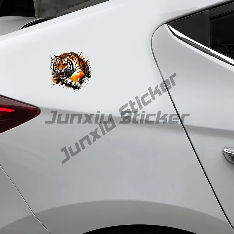 Fierce Tiger Vinyl Decal - Waterproof Sticker for Motorcycles, Cars, Laptops