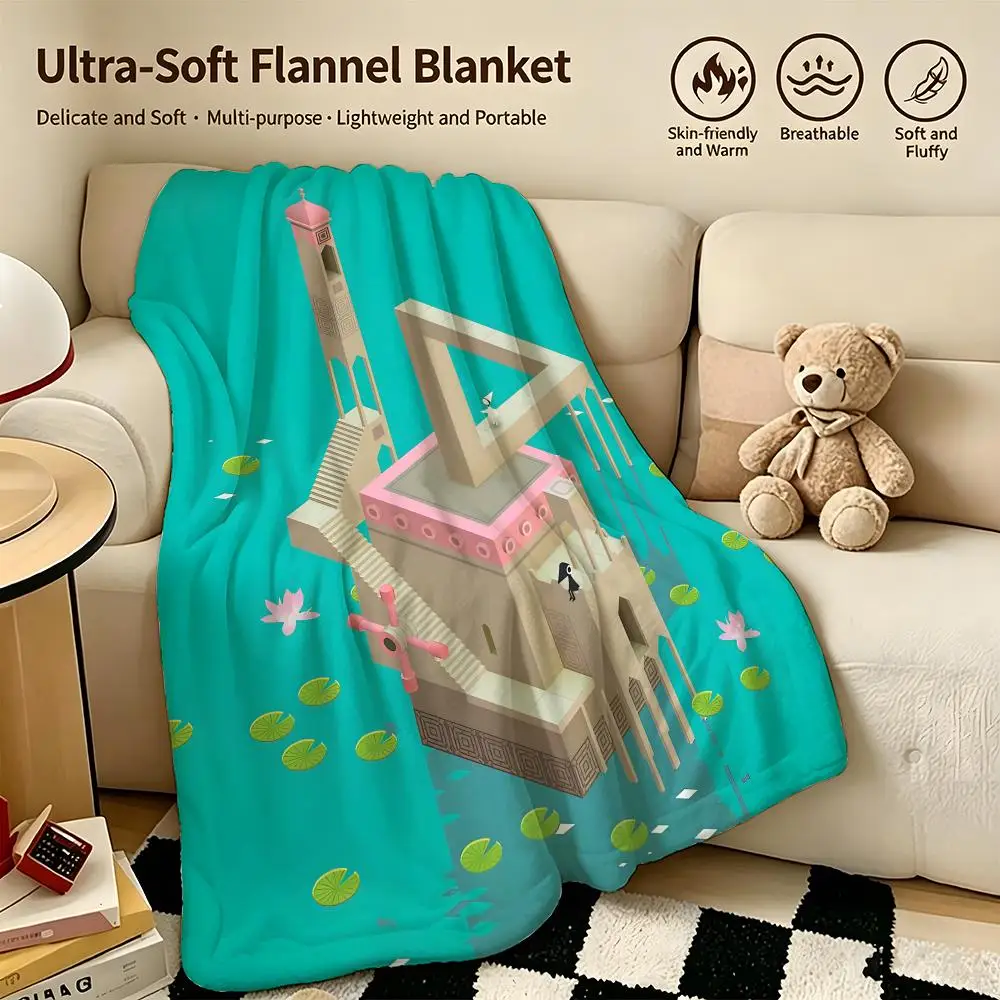 game M-Monument Valley-Y Überwurfdecke aus warmem, weichem Flanell, vielseitig einsetzbar für Sofa, Bett, Camping, Reisen, Nickerchen