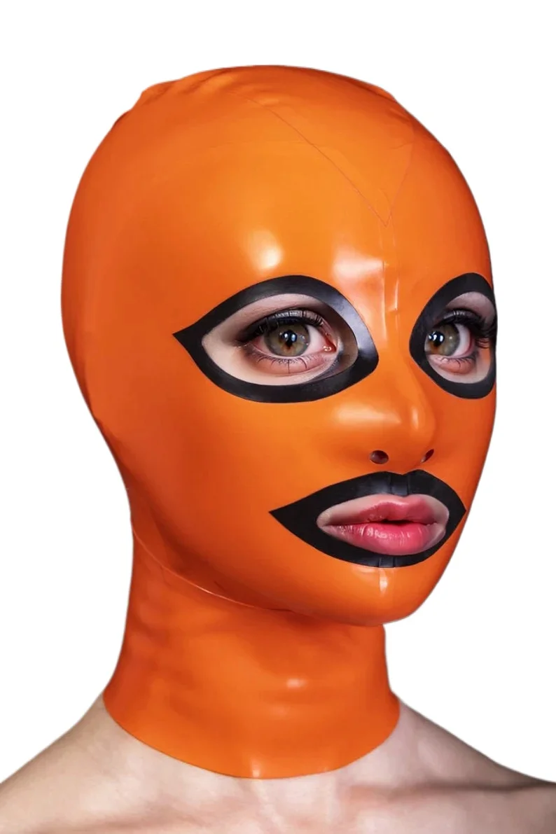 

Индивидуальная латексная резиновая маска ручной работы с открытыми глазами, модный массивный костюм для косплея