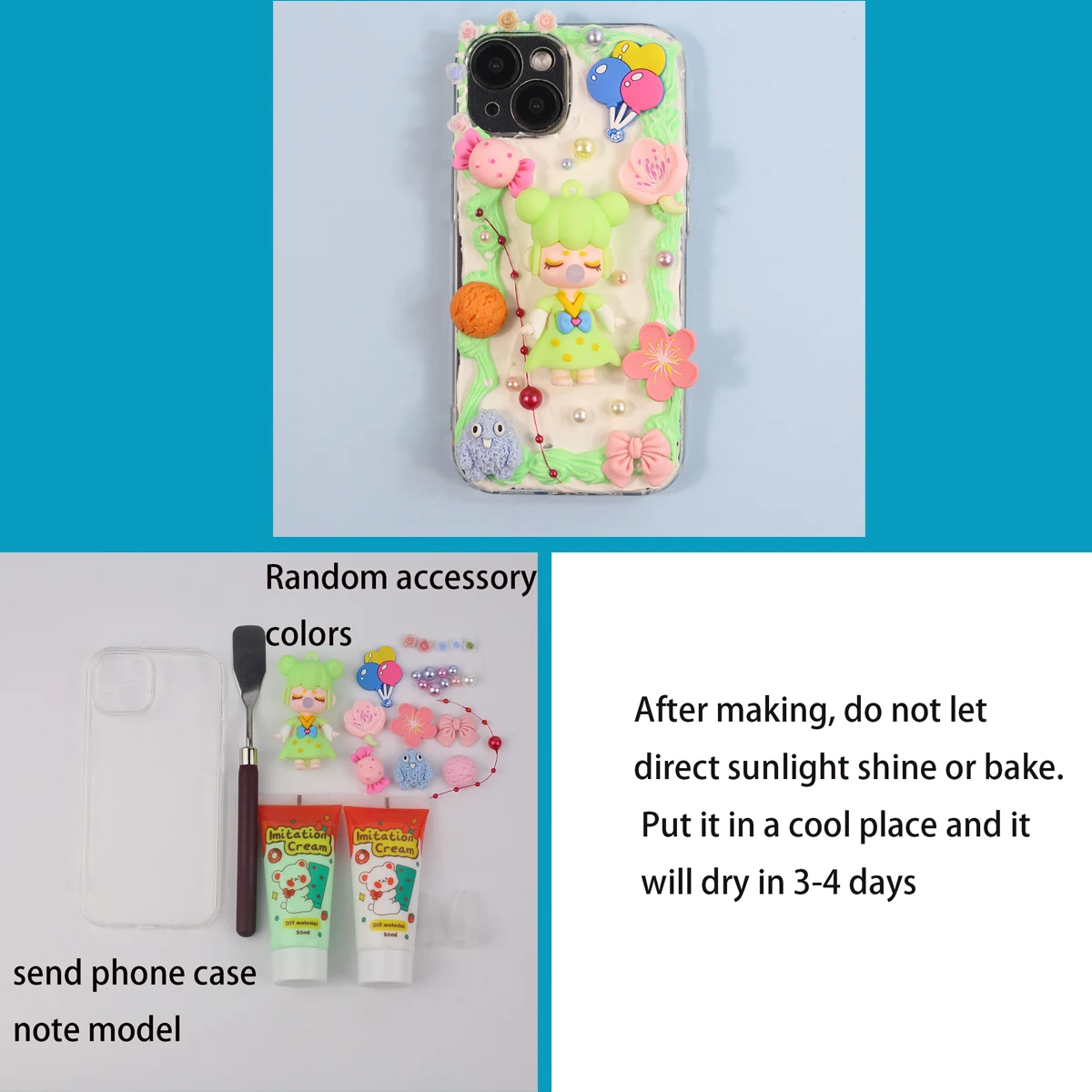 DIY Cream Glue Phone Case Apple iPhone 15/14/13/12/11/pro/promax/plus Customizable 3D Cream Glue Phone Case Protective Case with