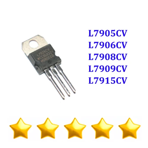 

10PCS L7905 L7906 L7908 L7909 L7912 L7915 L7924 L7924CV TO-220 L7905CV L7906CV L7908CV L7909CV L7915CV Transistor TO220