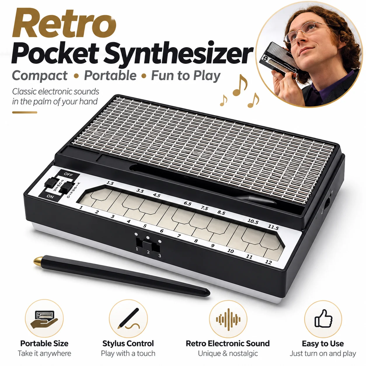 Musical Instrument No Touch - Retro Stylophone S1 Mini Analog Pocket