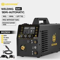 HZXVOGEN 4 in1 Alüminyum Kaynakçı 110 V/220 V 200A Dijital MIG/Kaldırma TIG/Çubuk Kaynak Makinesi Gürültü Olmayan Kaldırma Tig Gaz Gazsız Kaynakçı