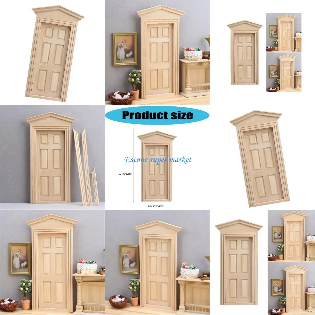 

090B Miniature Retro Barn Door With Accessories For DIY Dollhouses Display Scene