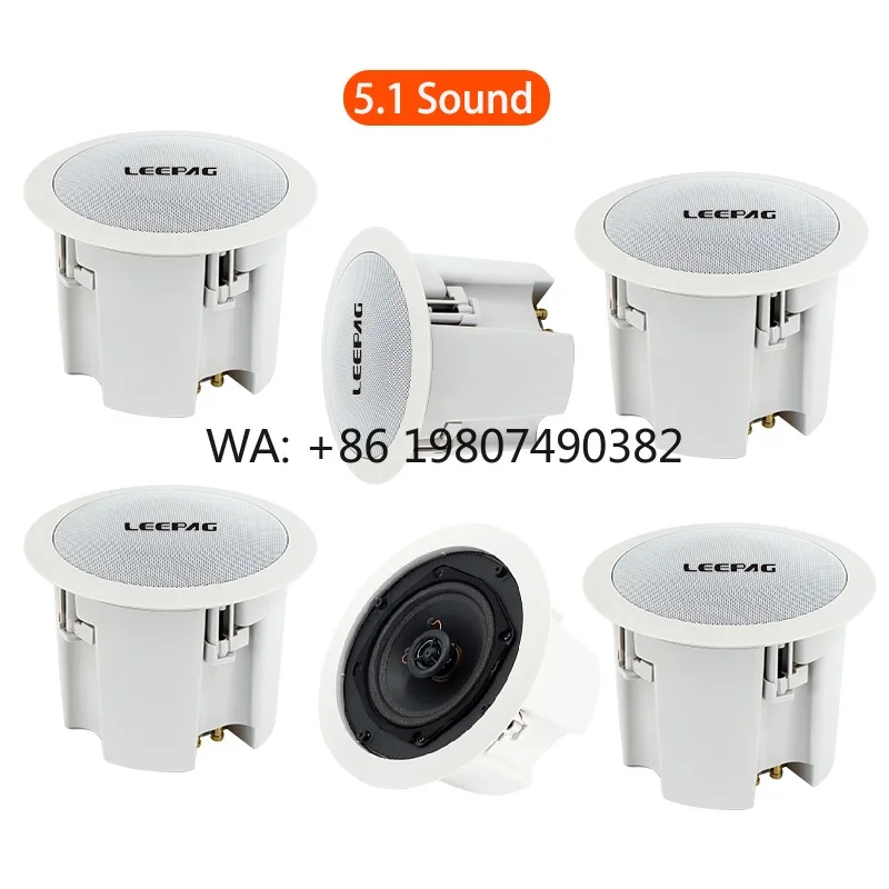 Waterproof WiFi Bluetooth Ceiling Speaker, Wireless Stereo Audio for Home Hotel Shop Commercial Background Music