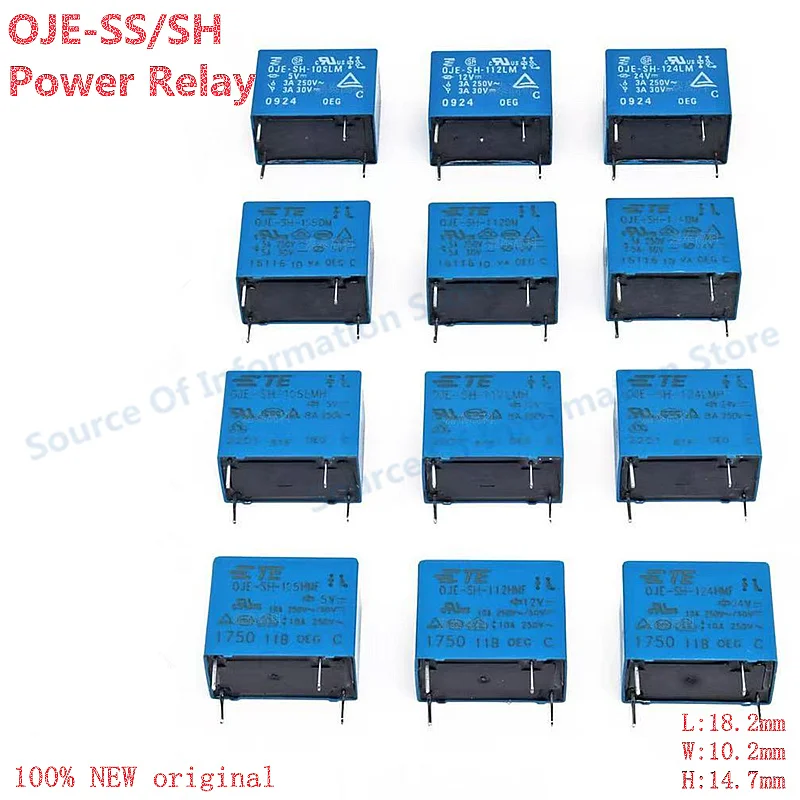 

10Pcs OJE-SS/SH-105/112/124HM DM LM HMF LMH Power Relay 5V 12V 24V 4Pin Electrical Components for Automation