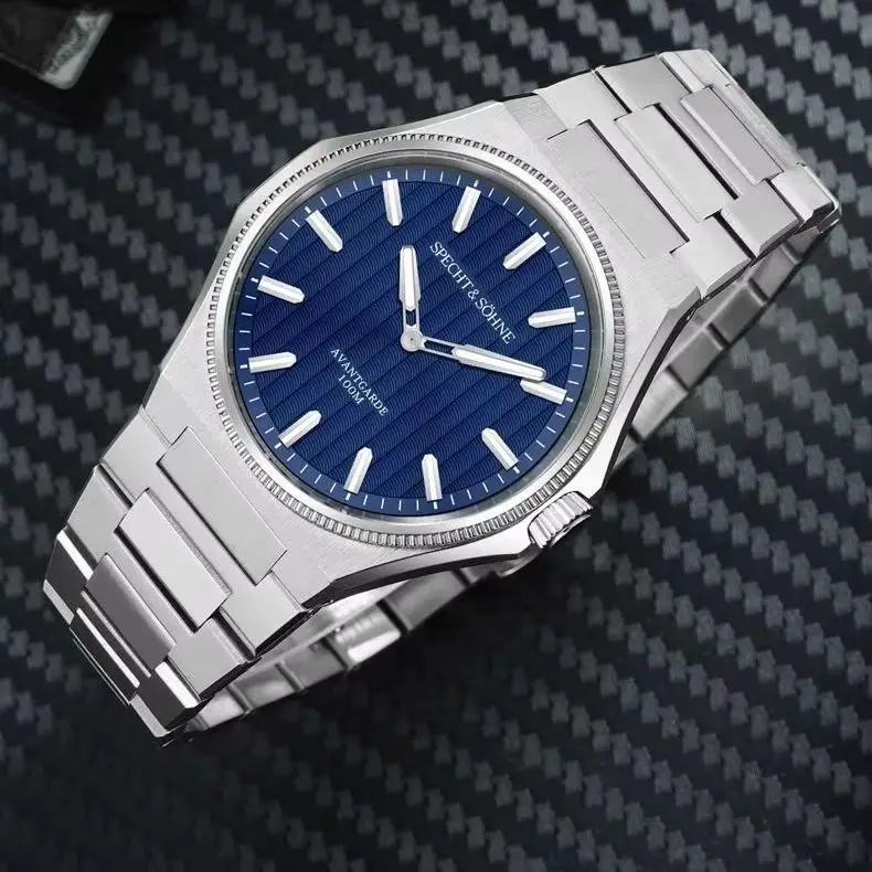 

Новинка 2023 года Specht & Söhne 39,8 мм, кварцевые наручные часы с сапфировым стеклом, модные спортивные часы, водонепроницаемые часы из нержавеющей стали 50 м для мужчин