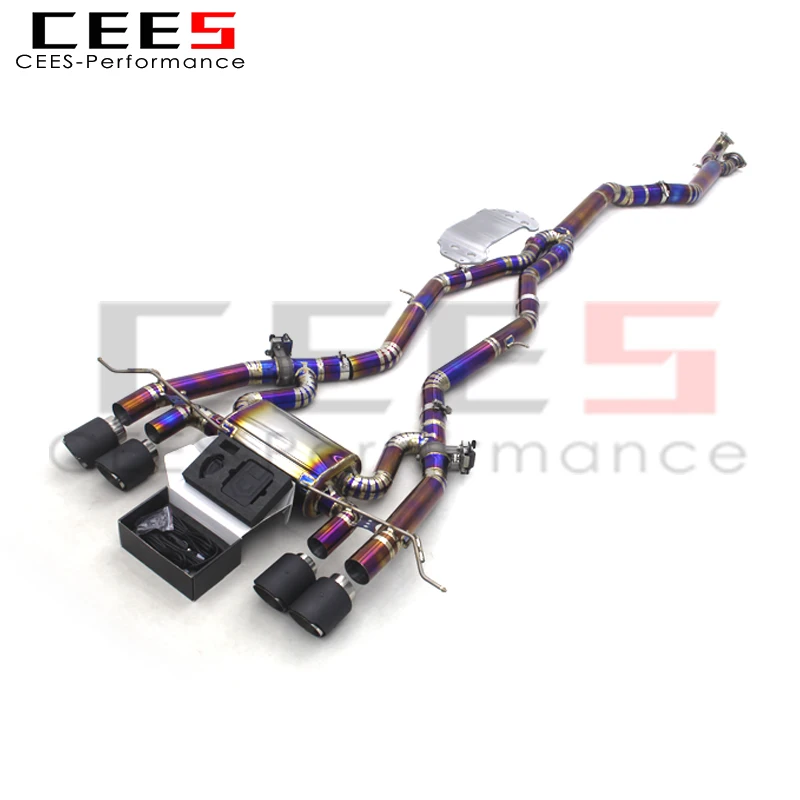 CEES Titanium Vlaved Catback Exhaust For BMW M3 G80 G82 G8X 3.0T 2019- High Performance Exhaust Pipe muffler Car Exhaust pipe