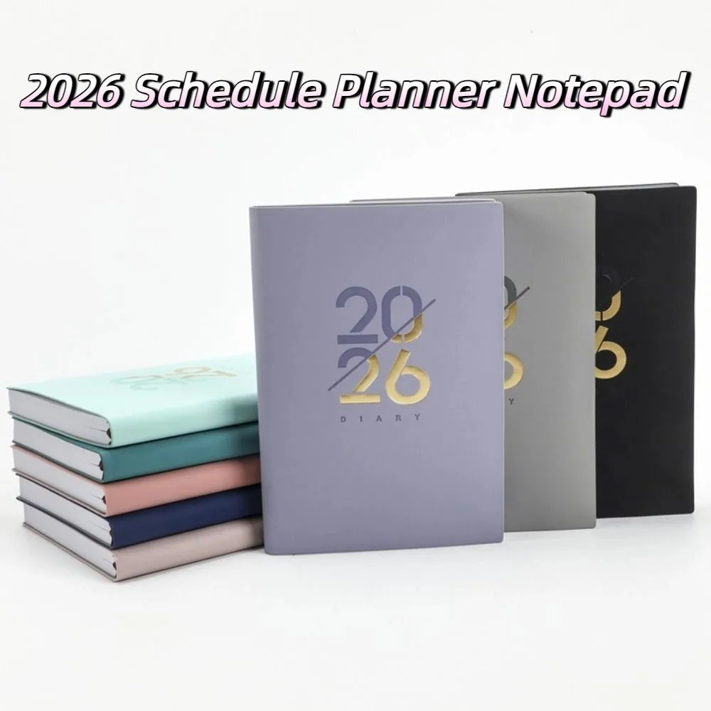 English 2026 Schedule Planner Notepad 12 Months Wear-resistant 365 Days Efficiency Notebook Bookmark Portable Diary Writing Pads