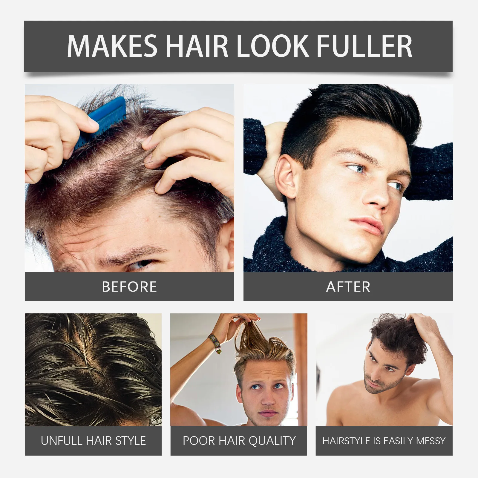 

East Moon коричневый консилер для волос, прочное покрытие, восстанавливающий макияж для стрижки лба, прочный водостойкий крем-тени для волос для мужчин