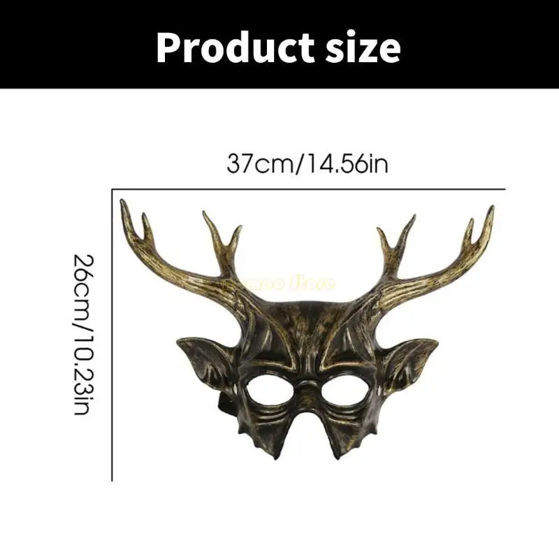 31BF الحيوان قناع هالوين تأثيري قناع حفلة تنكرية قناع ماردي غرا قناع الرنة القرن قناع للكرنفالات