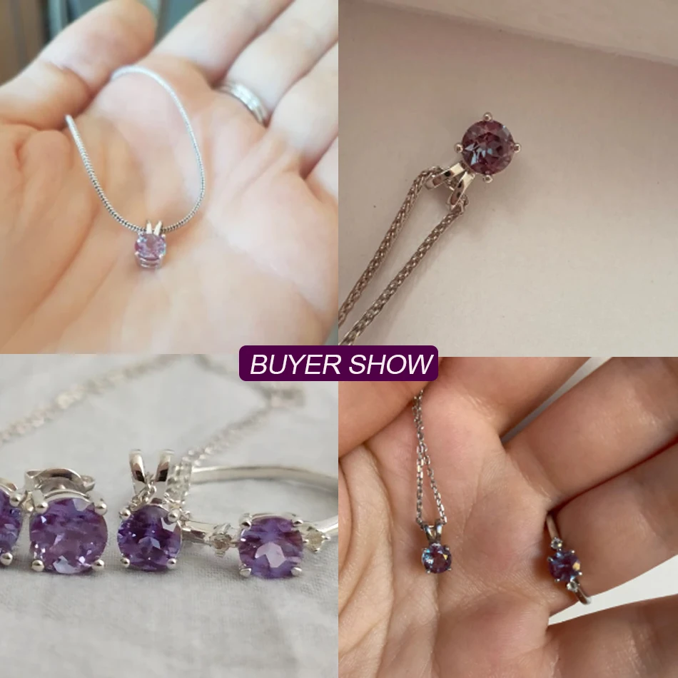ALLNOEL 0.5ct Lab Created Alexandrite Pendant Necklace for Women 925 Sliver Color Changing Gemstone June Birthstone Wedding Gift