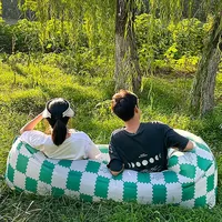 Inflatable Sofa Mattress Folding Camping Mat Air Bed Single Size Outdoor Sleeping Pad for Trips Pillow Portable Outdoor Mat