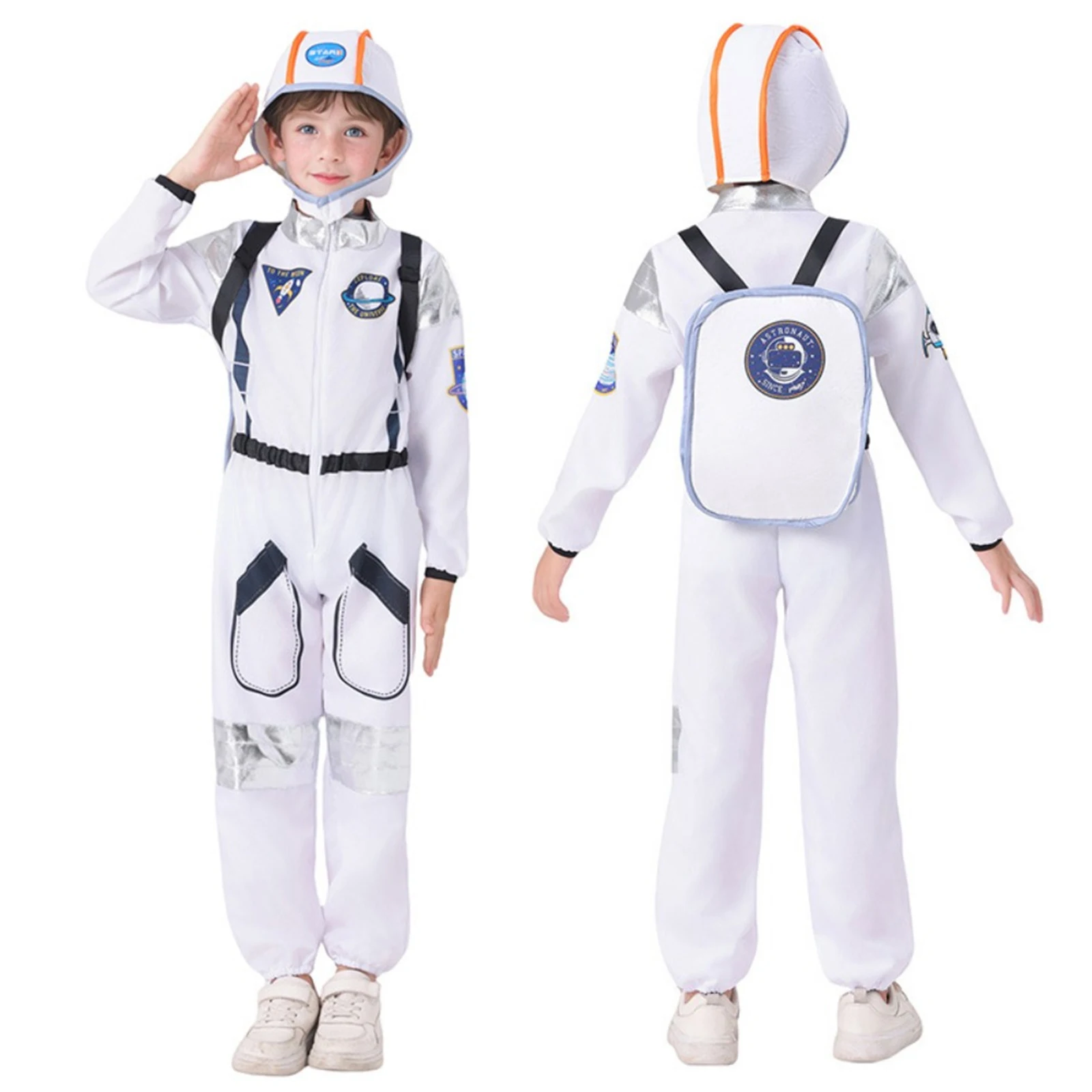 

Astronaut Cosplay Costume Space Disguise Hat Jumpsuit Knapsack Suits for Boys Girls Halloween Carnival Party Clothes Role Play