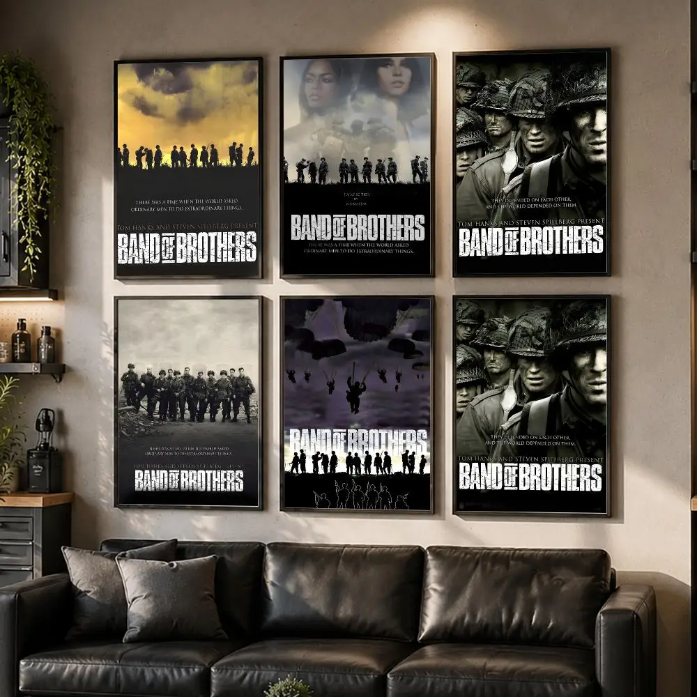 Classic TV Series B-Band Of Brothers Poster HD Waterproof Self-Adhesive Wall Art – Multi-Scene Use Top Gift Pick