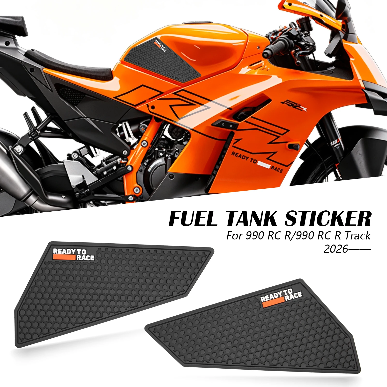 Motorcycle Rubber Anti-Slip Pads Tank Traction Pads Heat Insulation Side Stickers Decals For KTM 990RC R Track 990 RC R 2026
