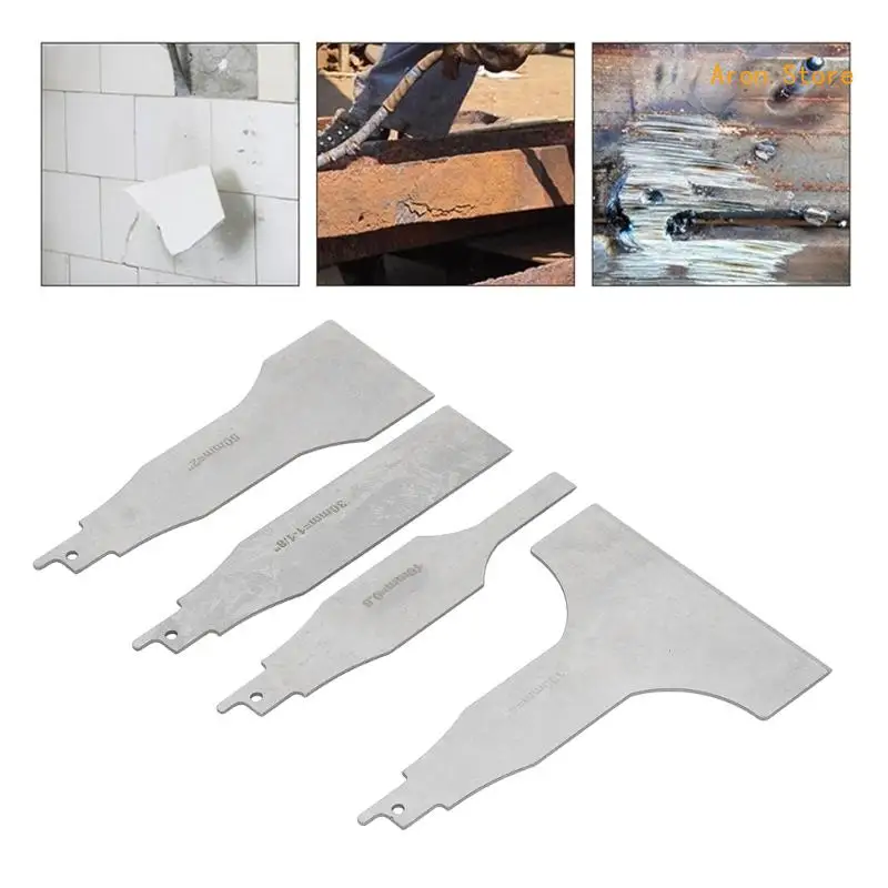 4PCS Stainless Steel Saws Scraper for Tile Floor Mud Wall Putty Cleaning Tools 10mm 30mm 50mm 100mm