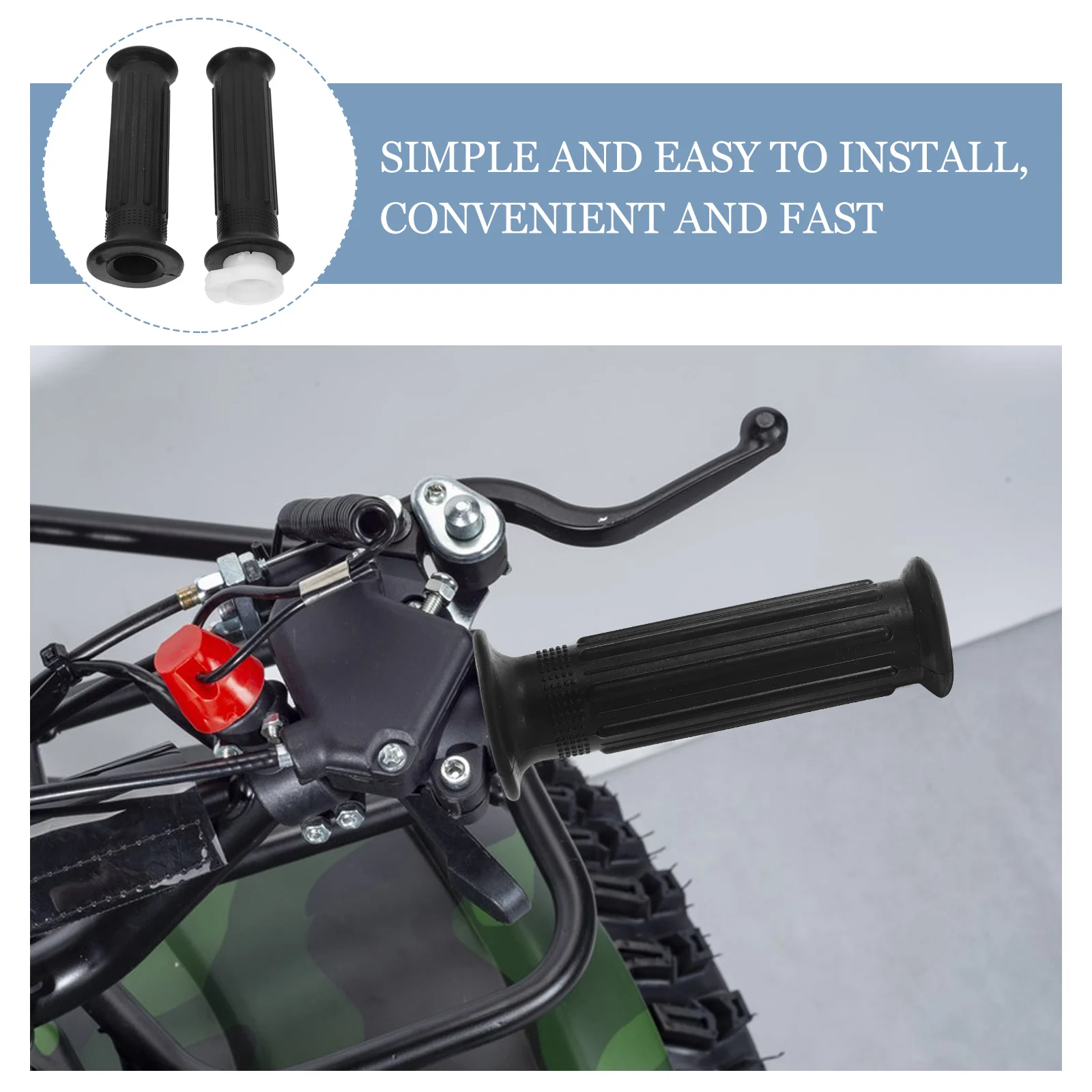 

2Pcs Motorcycle Handlebar Grips Rubber Cover Black Replacement AntiSlip Durable Cycling Accessories Motorcycle Parts