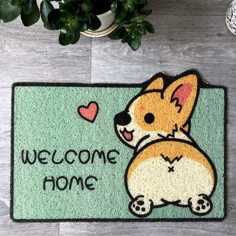 Welcome Doormat Entrance Hallway Rectangle Printed Non-Slip Floor Rugs Front Door Mat Outdoor Rugs Carpet Bedroom Kitchen