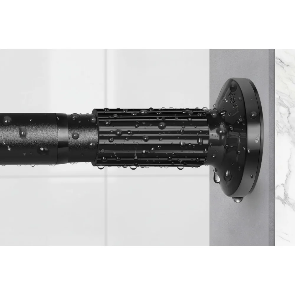 

Adjustable No Drill Shower Curtain Rod 51-126In, Rustproof Spring Tension Rod for Bathroom Window Patio