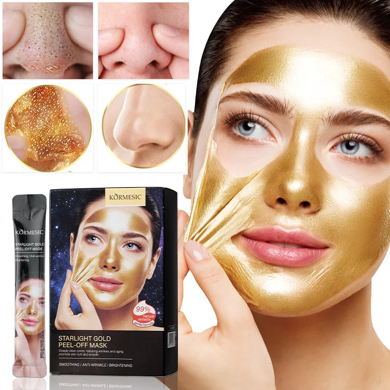 Gold Peel Off Face Mask Blackhead Removal Deep Cleansing Anti-wrinkle Reduces Fine Lines Improves Dullness & Brightens Skin Care