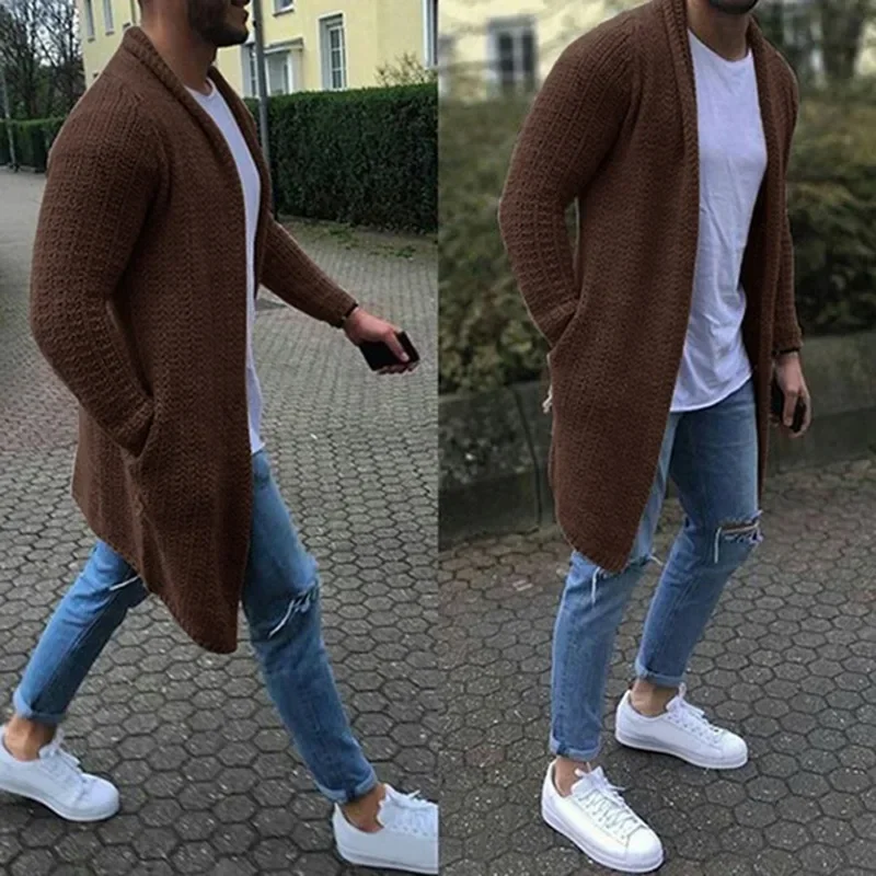 European and American Men's Fashion Sweater, Spring and Autumn Long Sleeve, Large Size, Casual Versatile Knitted Cardigan