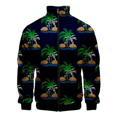 남성용 하와이안 스타일 프린트 집업 재킷, 캐주얼 긴팔 스트리트웨어, 루즈 워싱 그래픽 재킷 상의, 새로운 패션 하이 퀄리티 