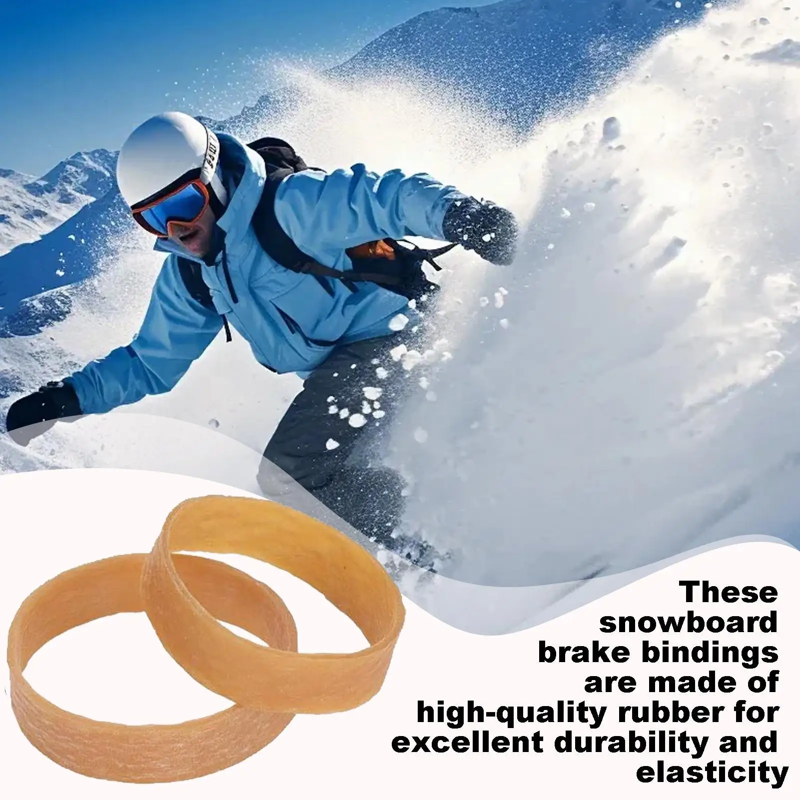 20Pcs Ski Brake Retainers Snowboards Ski Brake Rubber Bands Durable Binding Straps for Snowboarding Outdoor Sports Accessories