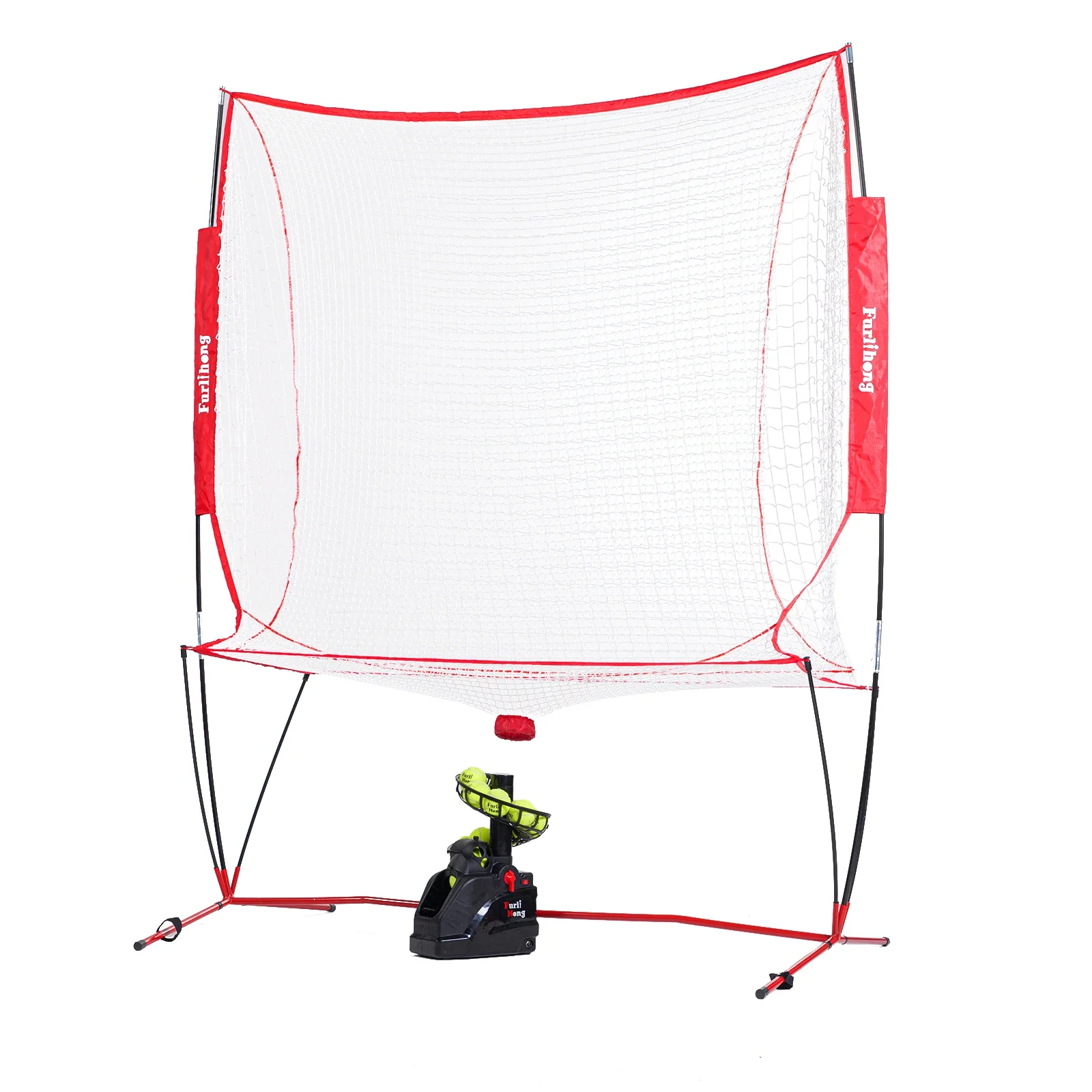 2 in 1 Tennis Ball & Baseball Training Machine and Net Combo, Ball Recycling System, Includes 6802BH and NT01