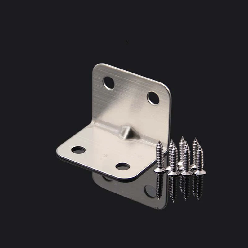 Courier 500PCS Stainless Steel Right Angle Corner Braces L Shape Board Frame Furniture Reinforce Brackets Fastening Hardware