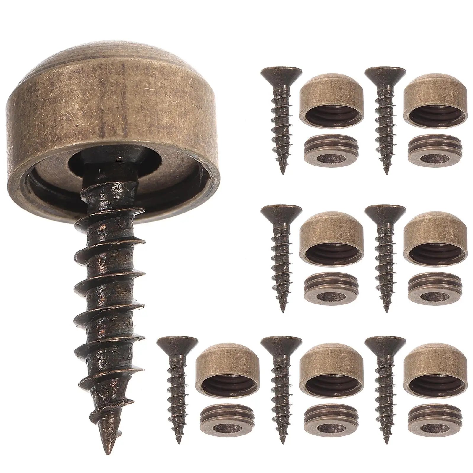 8pcs 9mm Copper Self tapping Screws Decorative Caps for Mirror Hanging Durable Solid Construction Easy Install Hardware