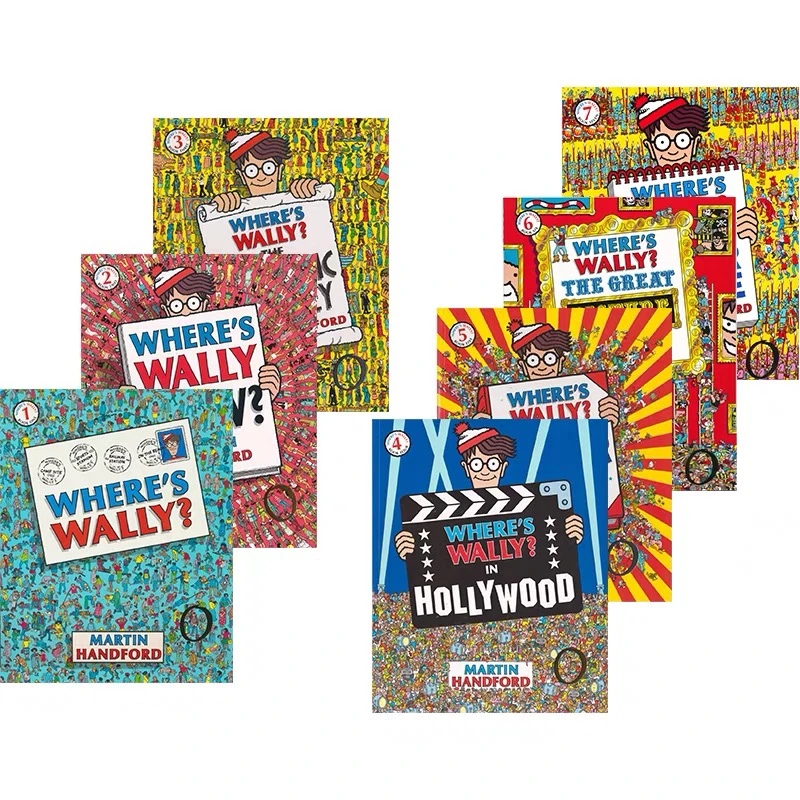 7 libros donde está Wally niños observación visión enfoque tren encontrar con rompecabezas regalo para niños libro de juguetes infantil