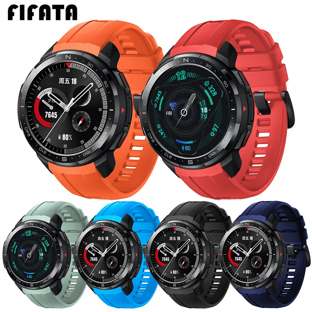 FIFATA For Huawei Honor GS Pro Fashion Sport Replacement Silicone Strap For Honor GS Pro Smart Watch Colorful Soft Wristband