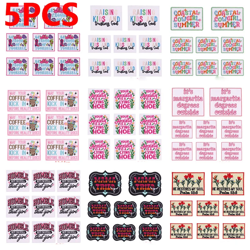 

5 шт./лот, нашивки с вышивкой в виде розовых букв, нашивки с надписями, термоклеевые нашивки для одежды, нашивки для рукоделия