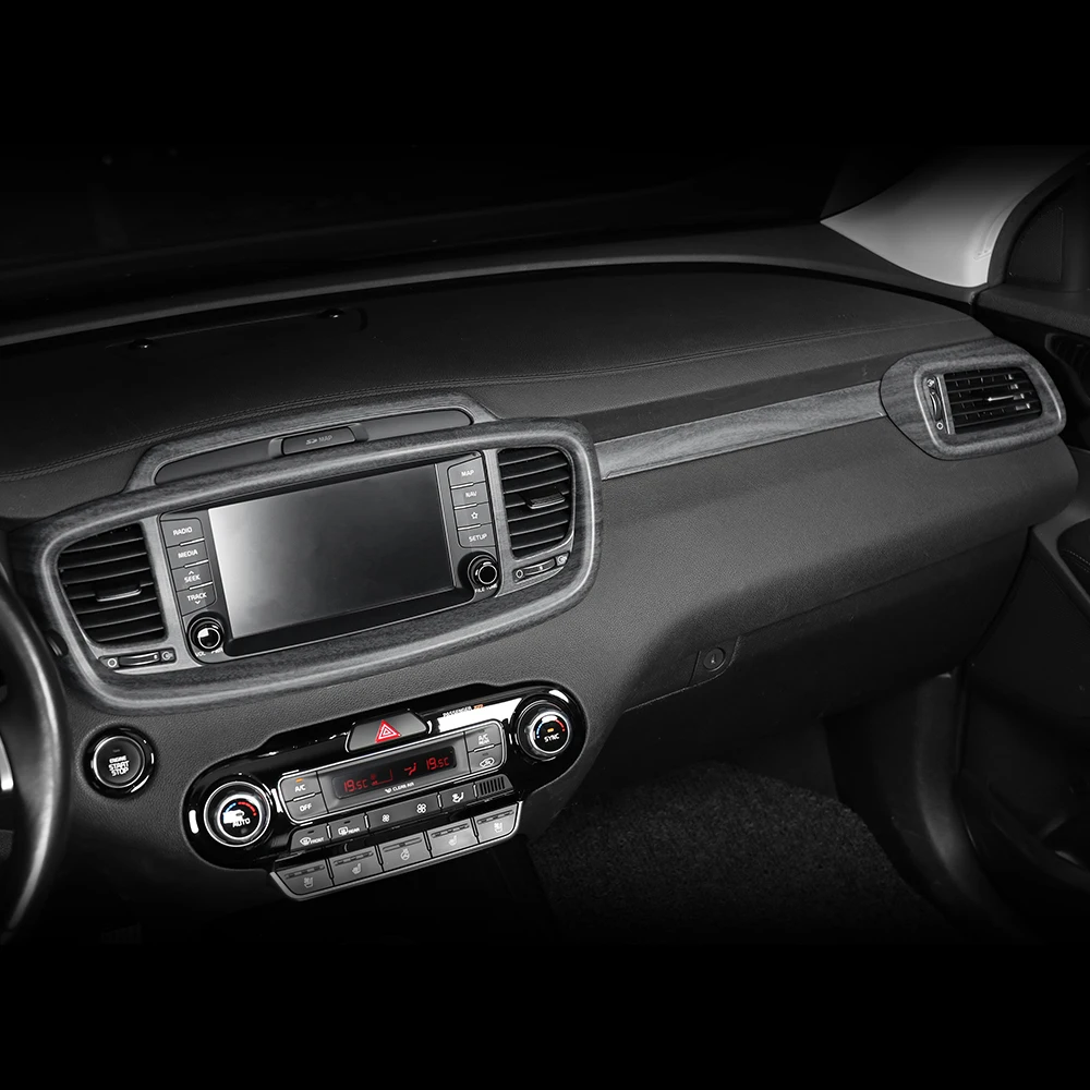 Für Kia Sorento 2014-2020 Carbon-Faser Mittelkonsole Lüftungsabdeckung Instrumententafel-Verkleidung Auto-Innendekor Zubehör LHD – Detail 32
