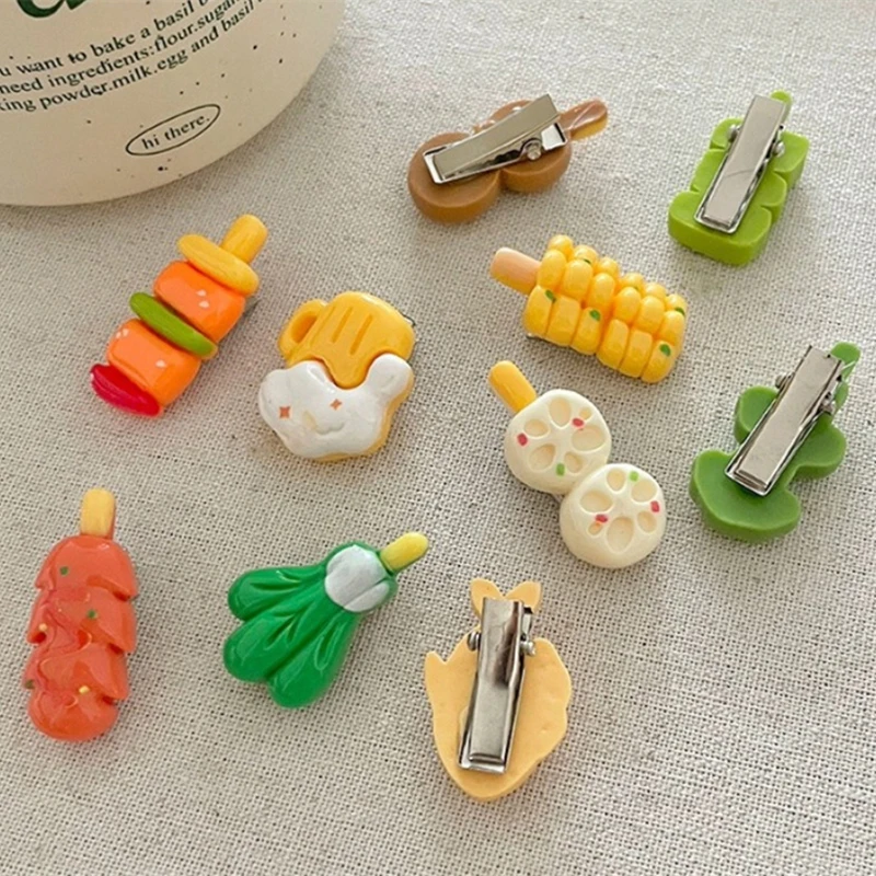 Funny Cute Simulation Food Hairpin For Women Hair Accessories Barbecue Food Hair Clip