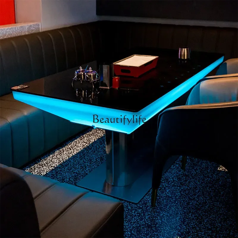 

*Бар KTV Светящийся журнальный столик Стол Led Прямоугольный бар Креативный диван-палуба