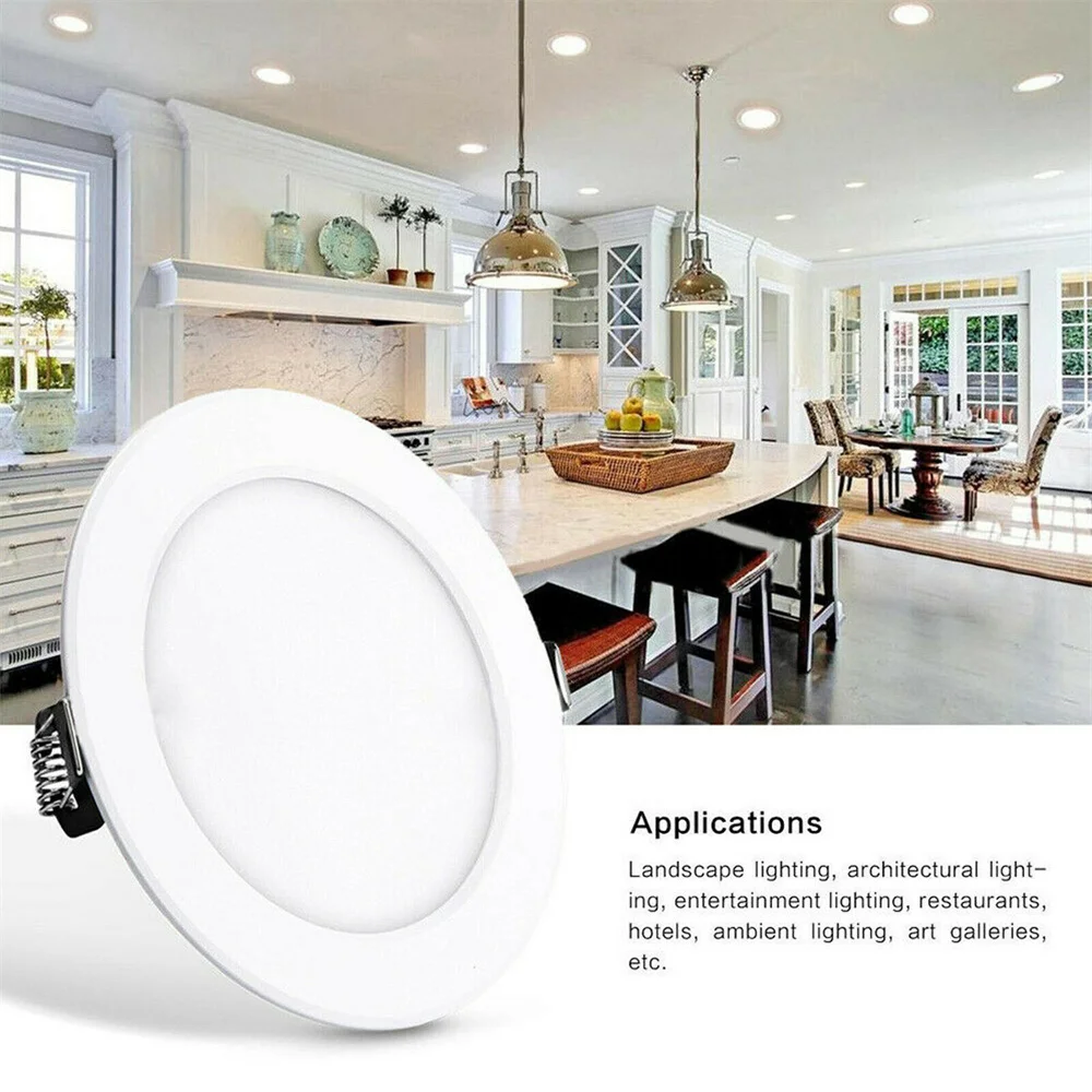 3W 5W 7W Round RGB LED Panel Light Concealed Recessed Ceiling Lamp Downlight with Remote Control AC 85-265V 220V 110V