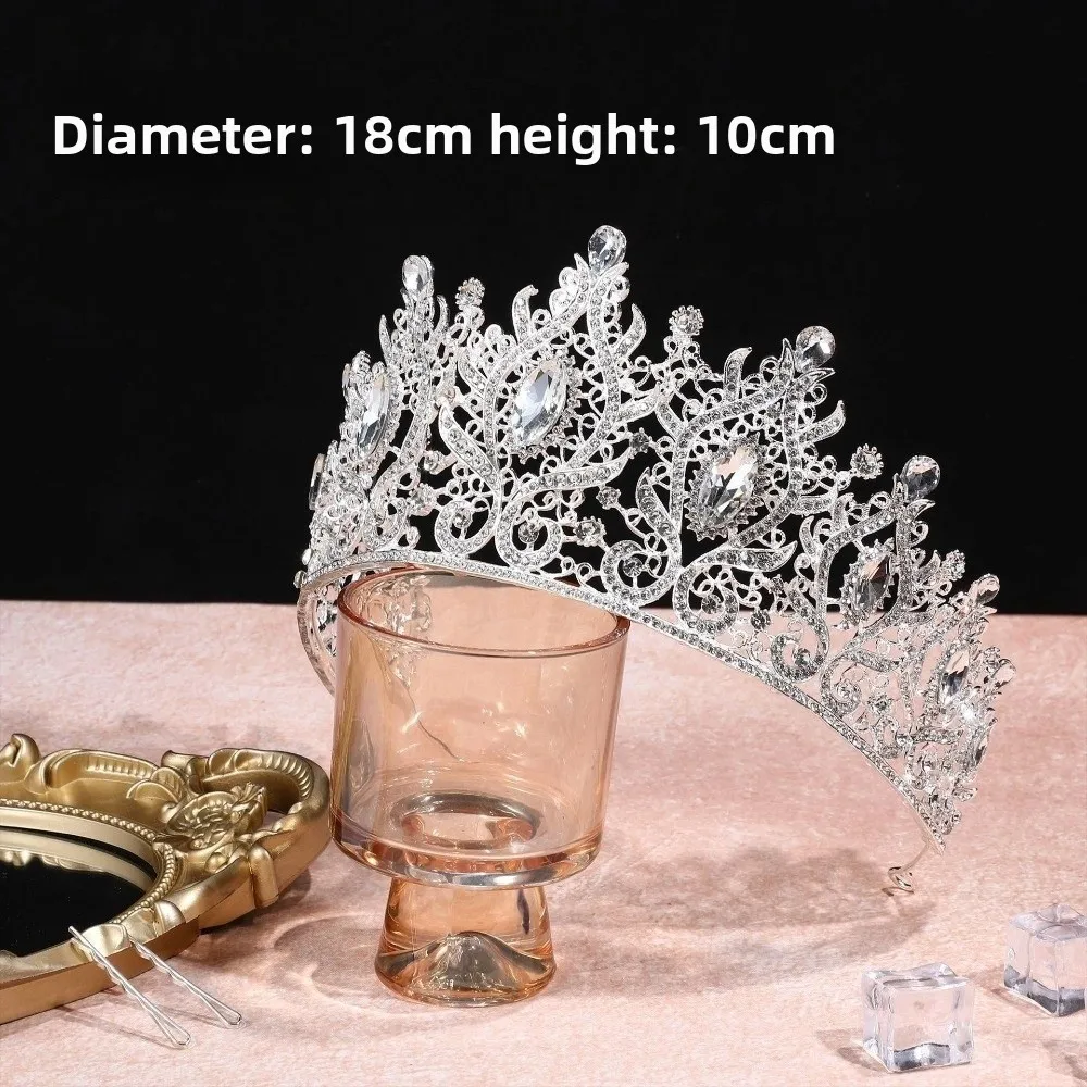 Bar Mitzvah Crown Baroque Crystal Crown Korean Style Hair Hoop Metal Prince Crowns Hair Accessories Alloy Round Tiaras
