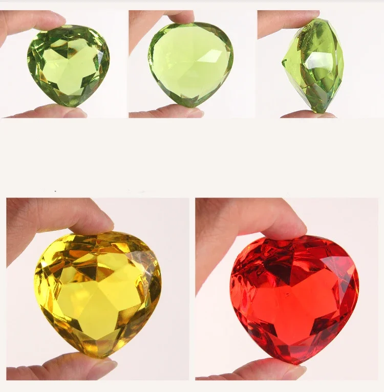 Kunststoff großes Herz Diamant Juwelen Schatztruhe Kristall Edelsteine Hochzeit Strass DIY Dekorationen Kunst Party Geburtstag – Detail 24