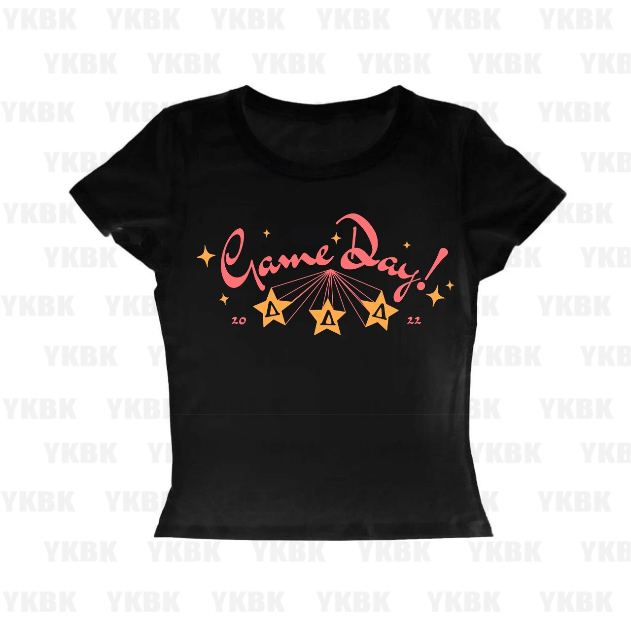 Women's Game Day Graphic Print T-Shirt with Airplane Hearts Design Summer Short Sleeved Harajuku Streetwear Tops Tees